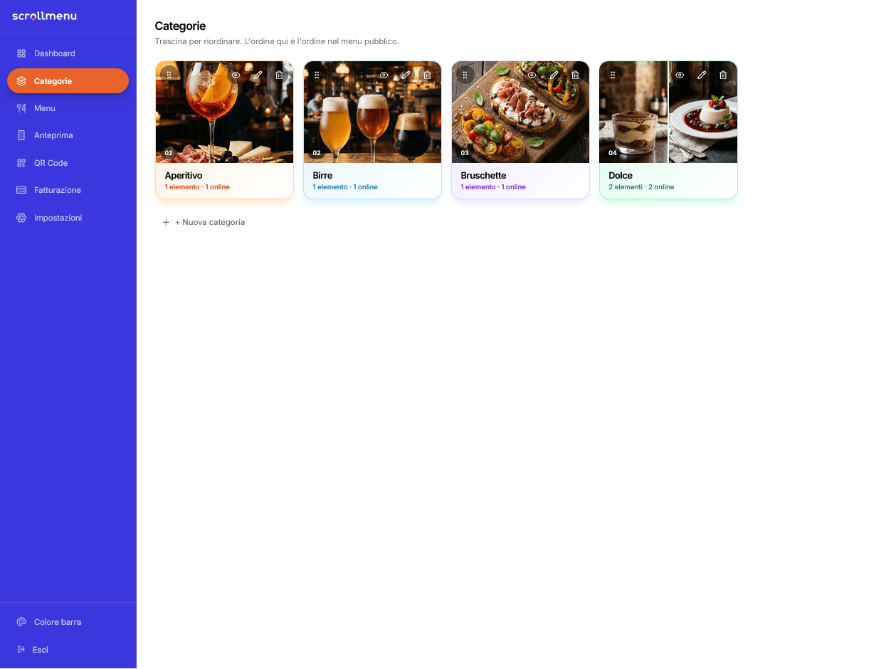 Categorie Scroll Menu